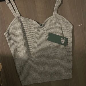 Wild Fable Ribbed Gray Knit Top